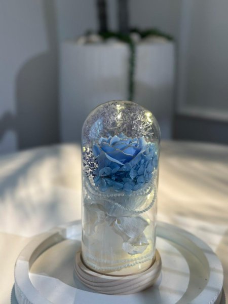 تحفة وردة زجاج مضيئه تول